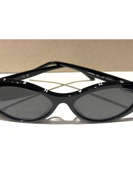 CHANEL Black Acetate Oval Cat Eye Sunglasses Style 5416~ NEW main image 4